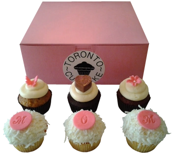 A half dozen Mother's Day cupcakes from Toronto Cupcakes