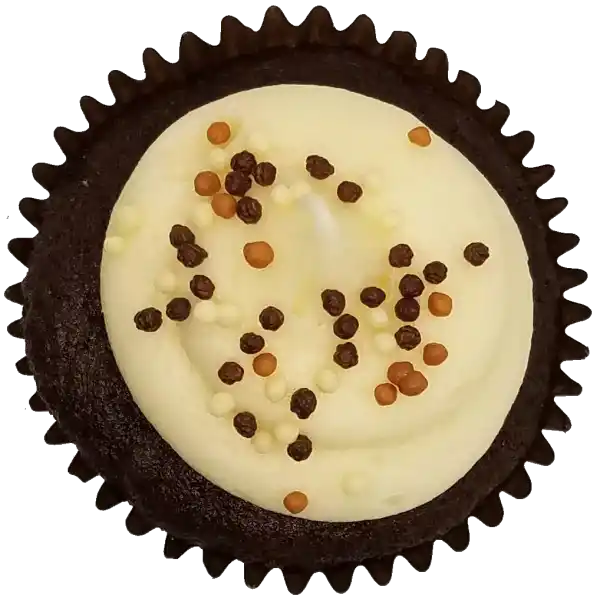 Top view of Chocolate Toffee cupcake