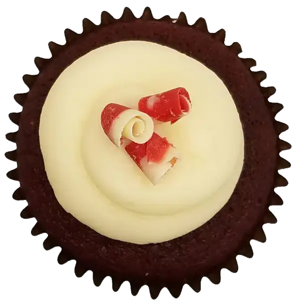 Top view of Red Velvet cupcake