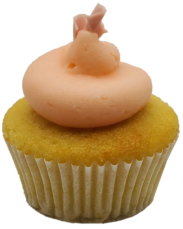 Toronto Cupcakes Vanilla Strawberry cupcake with strawberry frosting and pink chocolate curls