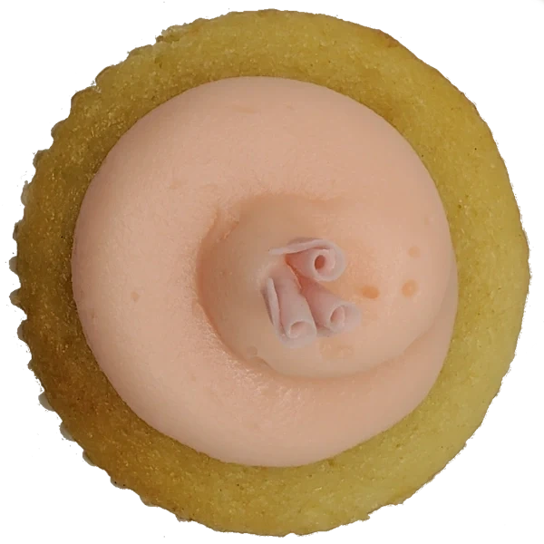 Top view of Vanilla Strawberry cupcake